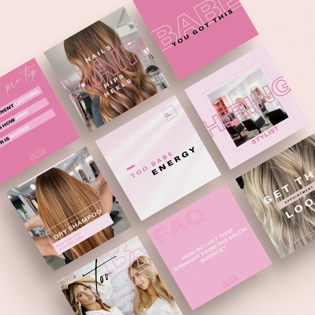 Fresh off the block - Social Media Templates for @toobabesalon

We're loving this bold, empowering, and beautiful style that compliments what they do so effortlessly.

Do you feel Too Babe when you look at these?

Drop a ✂️ if you're loving them as much as we do.

___

#digitalmarketing #digitalmarketingtips #digitalmarketingstrategist #socialmediamarketing #socialmediastrategist #socialmediaagency #socialmediamarketingstrategies #socialmediatools #socialmediatips #socialmediatemplates #socialmediatemplate #socialmediadesign #socialmediadesigner #graphicdesigner #hairsalonmarketing #hairsalonbranding #hairsalonsocialmedia