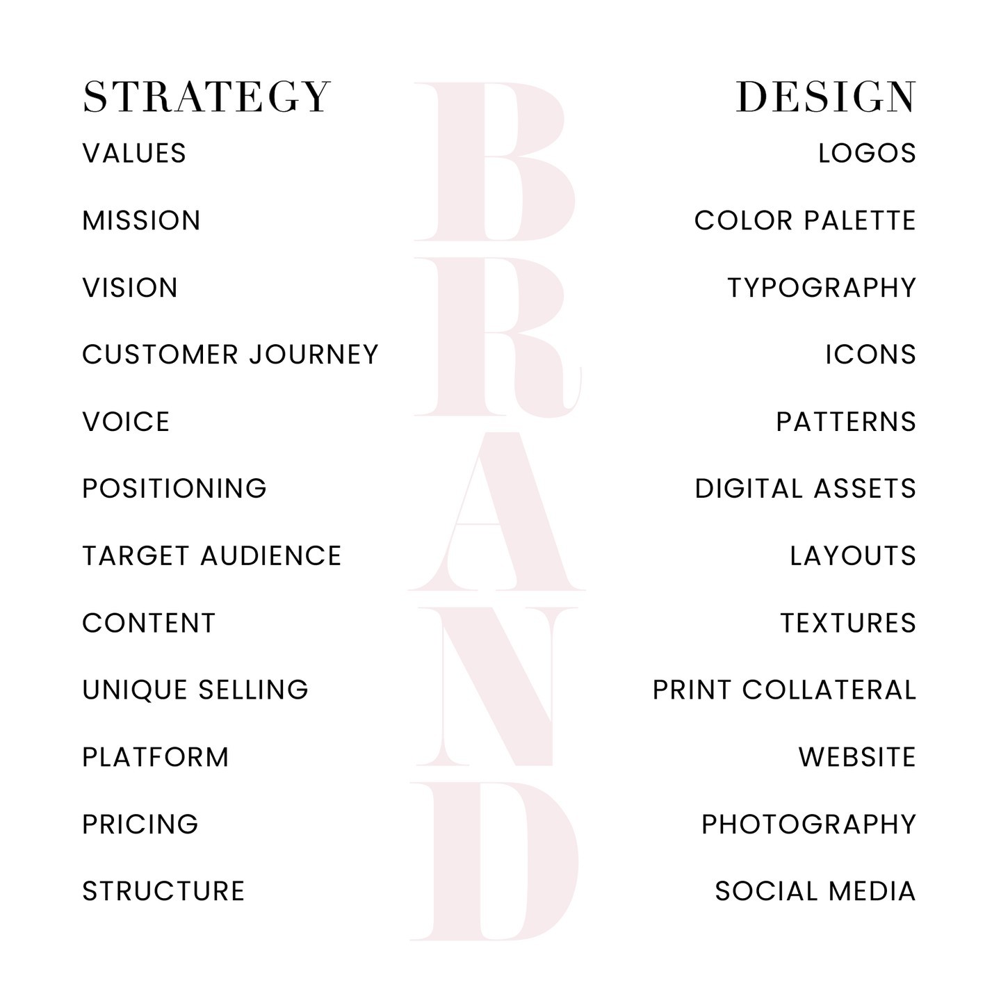 You can't have one without the other.

Want to alleviate the headaches and overwhelm? 

Clarify your STRATEGY for clarity in DESIGN.

🖤 Let's do it!

#branddesign #brandstrategy #brandstrategist #brandagency #brandingagency #targetaudience #branddesigner #graphicdesigner #creativeagency #welovebranding #welovedesign #marketingkc #kansascity